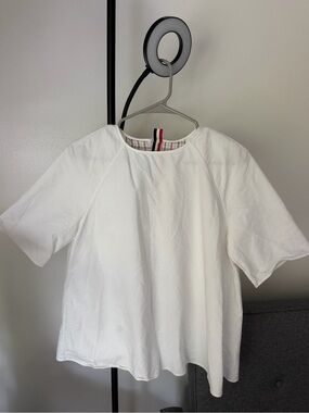 Thom Browne White Cotton Short-Sleeve Top